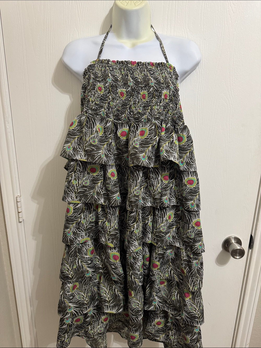 Liberty of London for Target Tiered Ruffled Sundress Women’s XL Peacock Layered